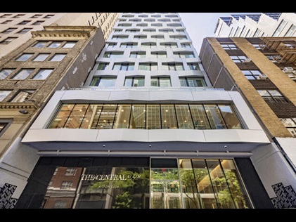 Exterior shot of The Central at 5th by Hilton Club in Midtown Manhattan, New York City.