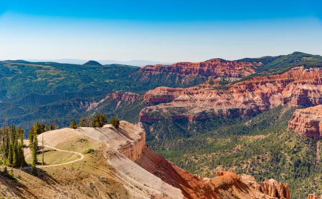 View of Cedar Breaks National Monument overlook in Southern Utah