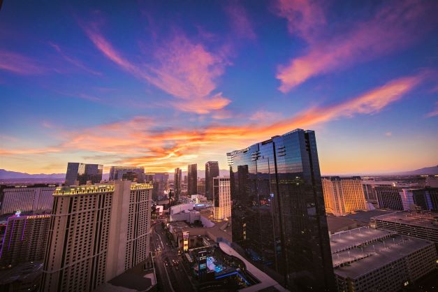 View of the Las Vegas Strip and Elara, a Hilton Grand Vacations Club
