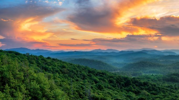 Sunset view from the Blue Ridge Parkway