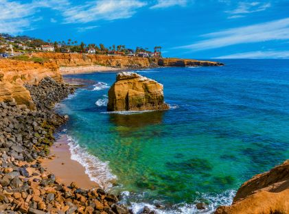 Rugged coastline of Point Loma near San Diego, California