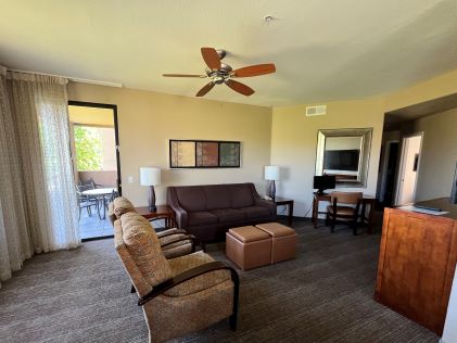 Living room in a Suite at Scottsdale Links, a Hilton Vacation Club in Scottsdale, Arizona