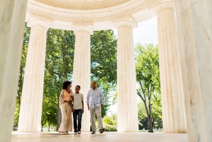 Family enjoying time together at the National Mall, Washington D.C.