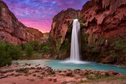Stunning canyon waterfall, Arizona. 
