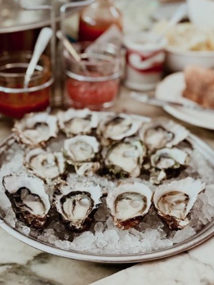 A plate of oysters