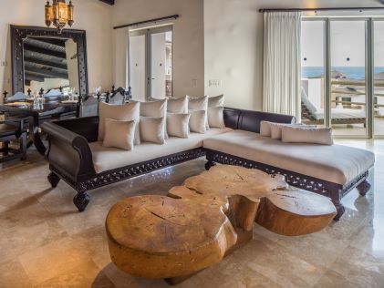 Living room of one of the Suites at Cabo Azul, a Hilton Vacation Club