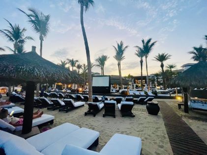 Outdoor movie activity at Cabo Azul, a Hilton Vacation Club