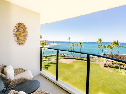 Balcony at Ocean Tower, a Hilton Grand Vacations Club on the Big Island, Hawaii