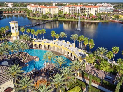 Aerial view of Tuscany Village, a Hilton Grand Vacations Club in Orlando