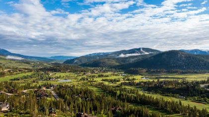 Beautiful aerial view, Breckenridge Golf Course, summertime, Breckenridge, Colorado. 