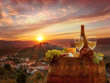 A barrel with wine in Tuscany, Italy