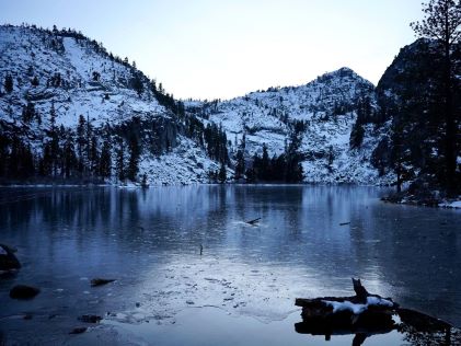 Scenic mountains and lake at Lake Tahoe