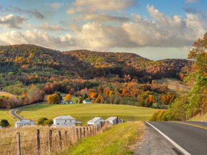 Rural Virginia farmland in the fall