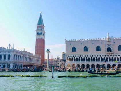 View of Venice, Italy, from the canal