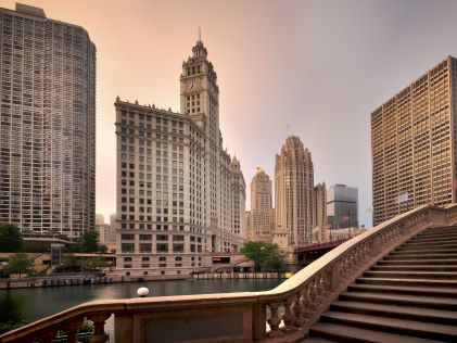 Chicago's Magnificent Mile at sunrise