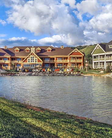 A small river runs alongside Blue Mountain, a Hilton Grand Vacations Club.